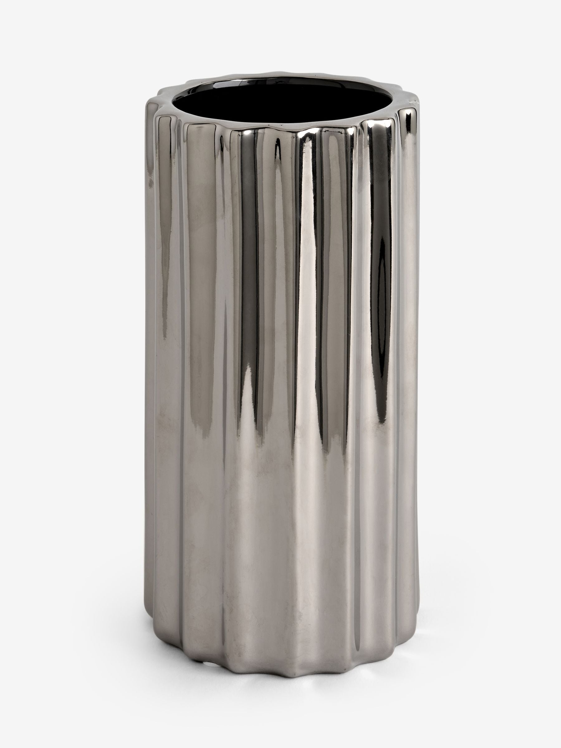Sosandar Silver Chrome Vase 25cm stoneware (British brand)