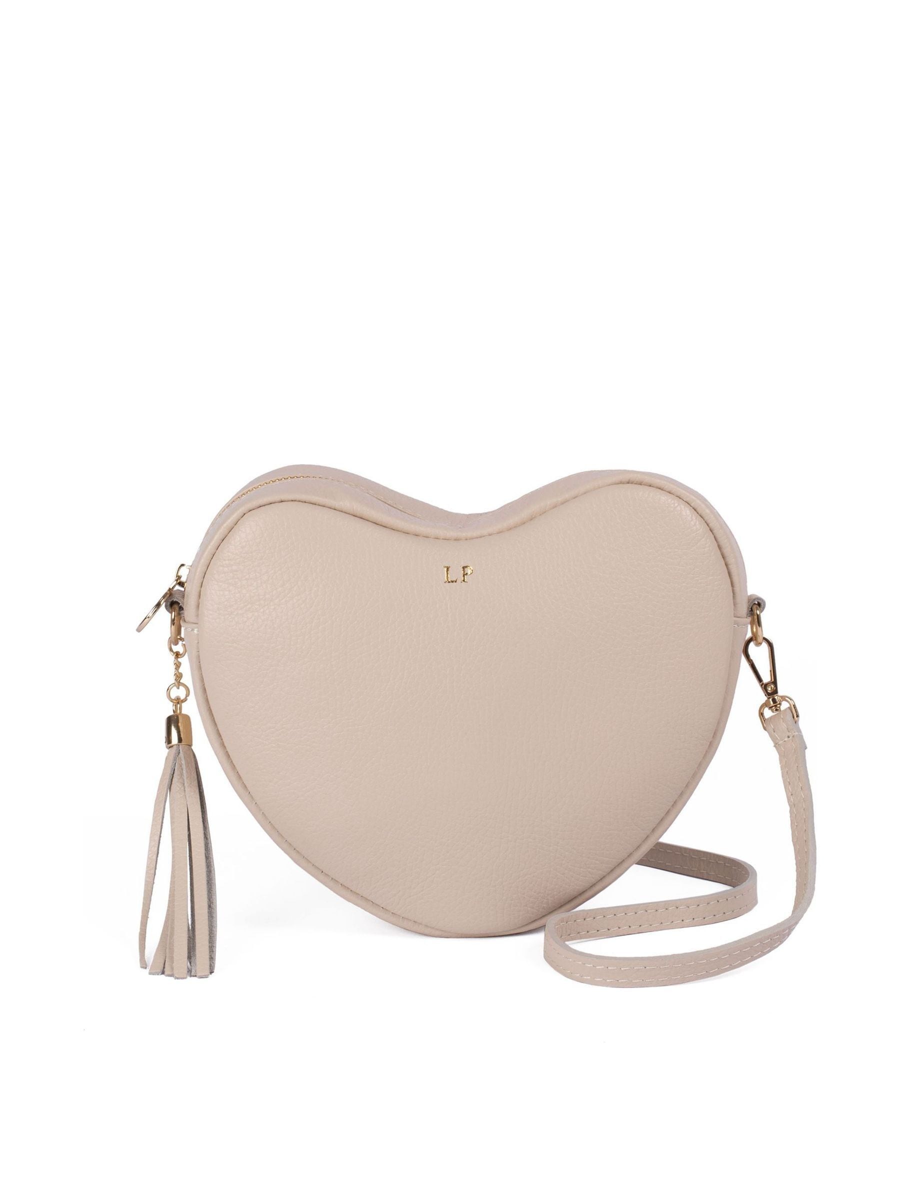 LRM Goods personalised leather crossbody heart bag - British product
