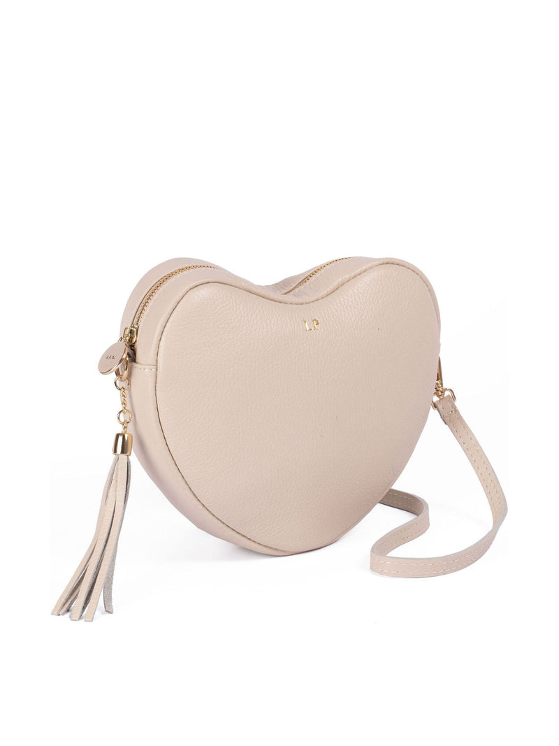 LRM Goods personalised leather crossbody heart bag - British product