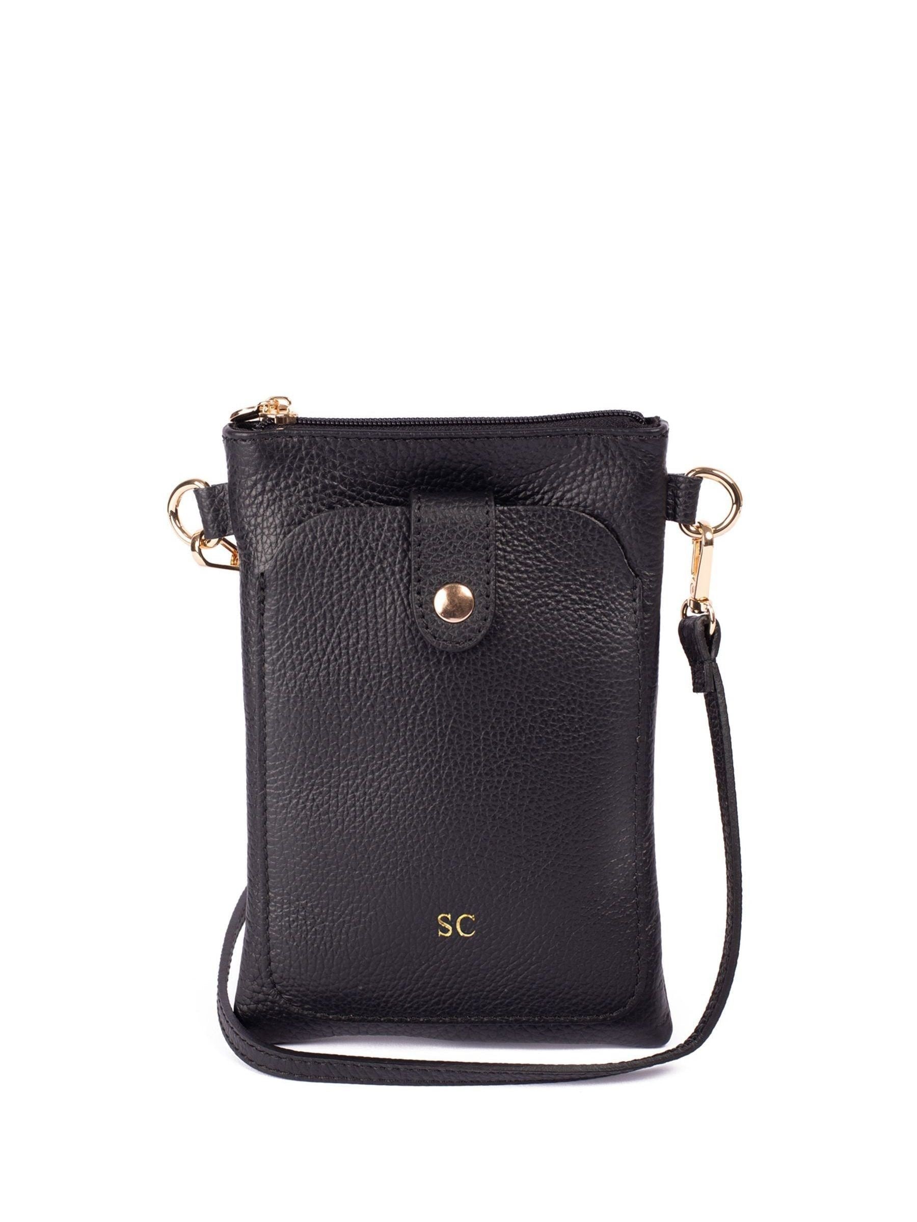 LRM Goods personalised leather phone bag - British product