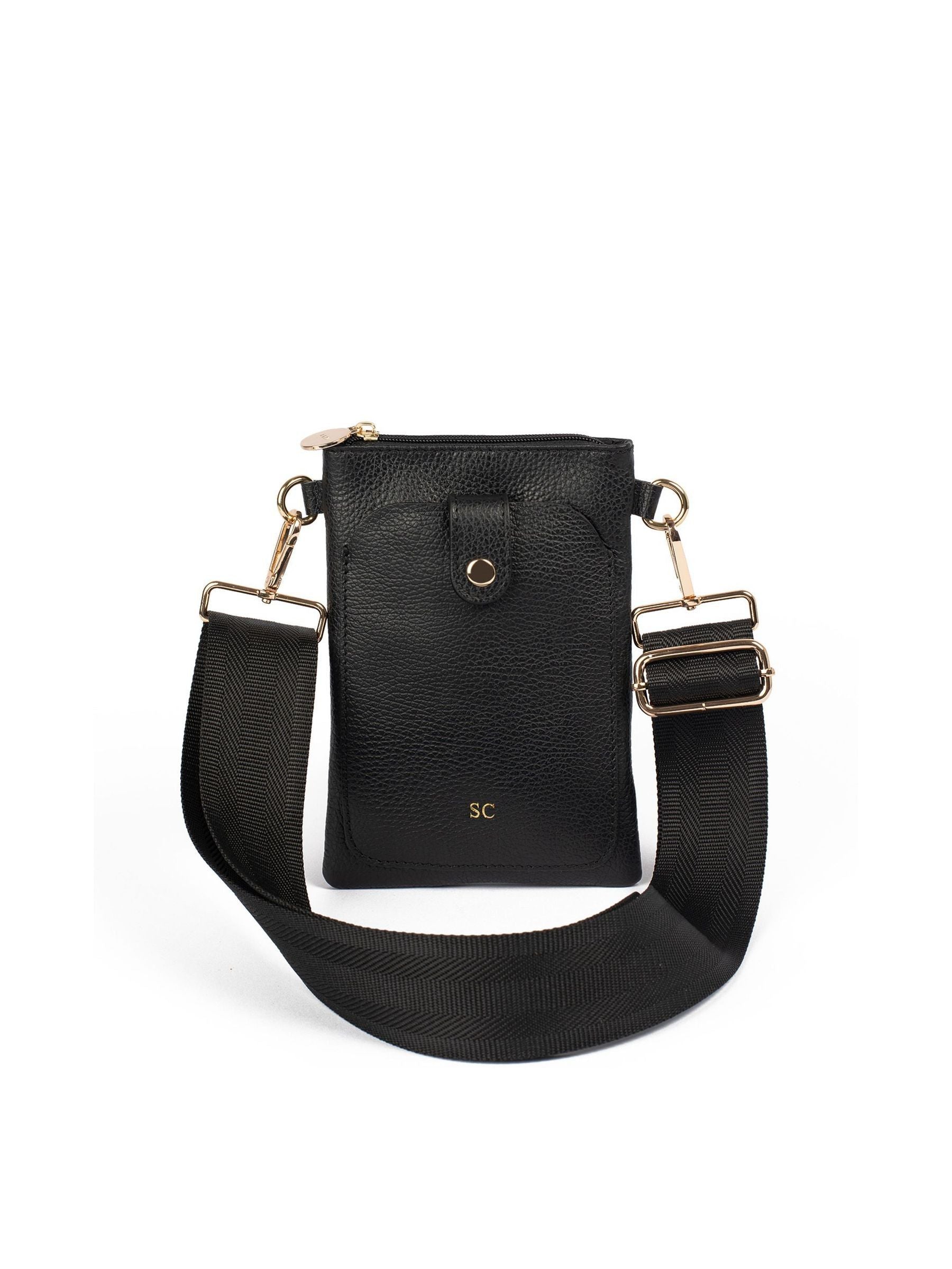LRM Goods personalised leather phone bag - British product