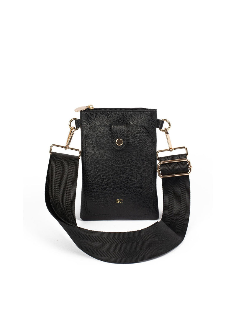 LRM Goods personalised leather phone bag - British product