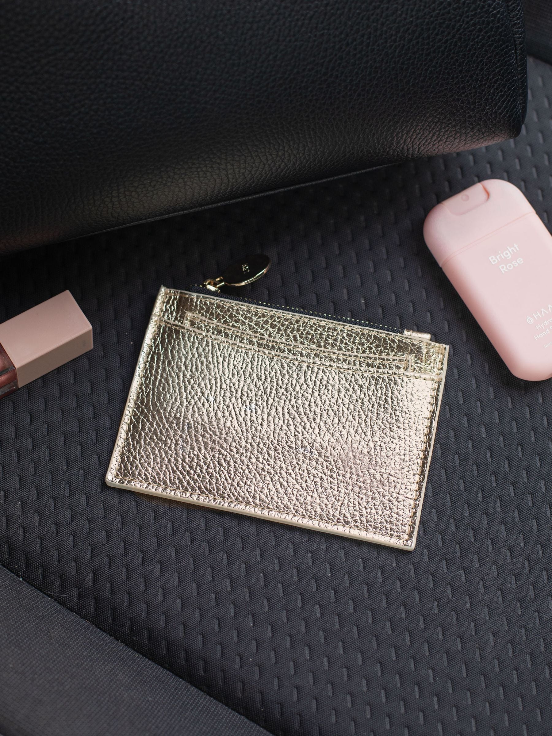 LRM Goods gold personalised leather Bertie purse (British brand)