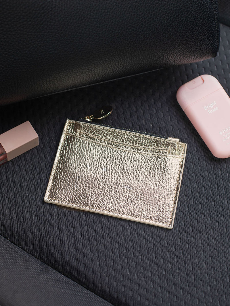 LRM Goods gold personalised leather Bertie purse (British brand)