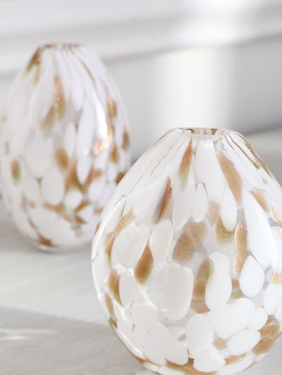 Next White/Gold Set of 3 Confetti Glass Flower Vase- Buy online at McGrocer