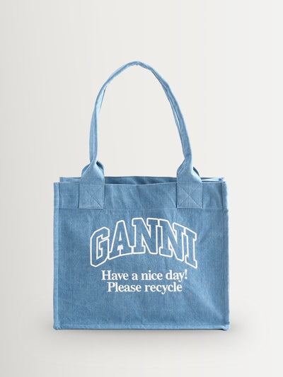 Next GANNI Blue Large Easy Shopper Denim Bag- Buy online at McGrocer