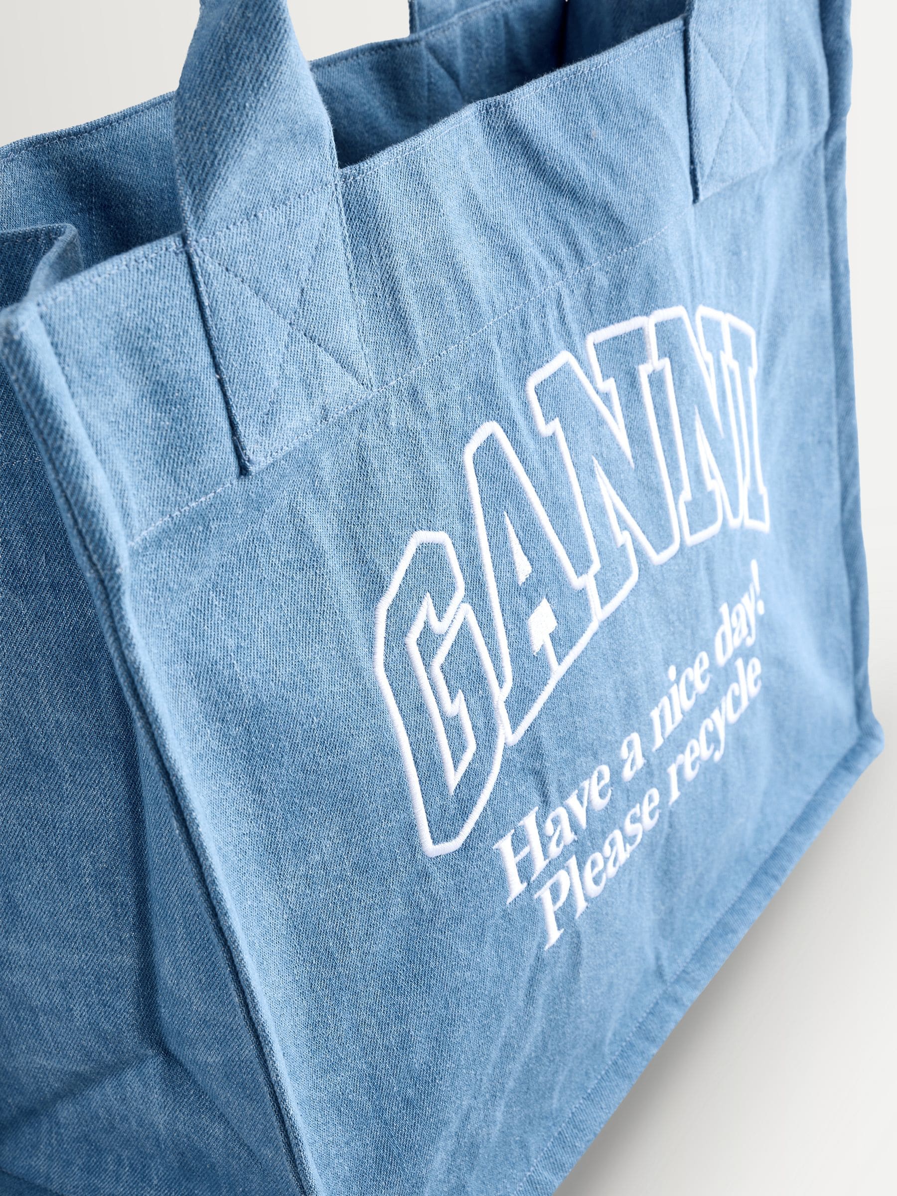 GANNI blue Easy Shopper denim bag - British product