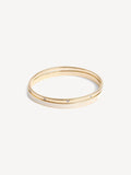 Duo Bangle Bracelet Set with Signature Logo and Crystal Stones, Brass and Enamel, Boxed