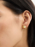 COACH gold tone pearl stud earrings (British brand)