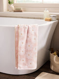 Pink Daisy 100% cotton bathroom towel set (British brand)