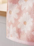 Pink Daisy 100% cotton bathroom towel set (British brand)