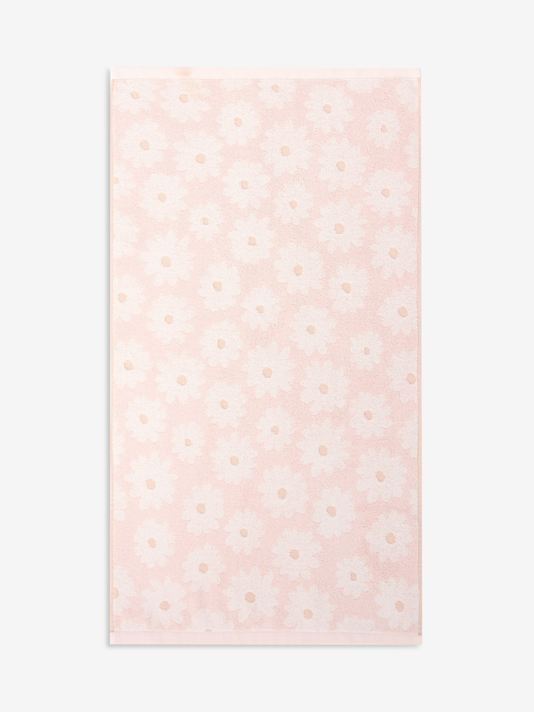Pink Daisy 100% cotton bathroom towel set (British brand)