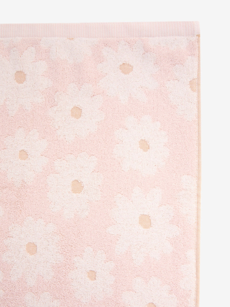 Pink Daisy 100% cotton bathroom towel set (British brand)