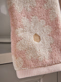 Pink daisy face cloths 100% cotton set of 2 - British product