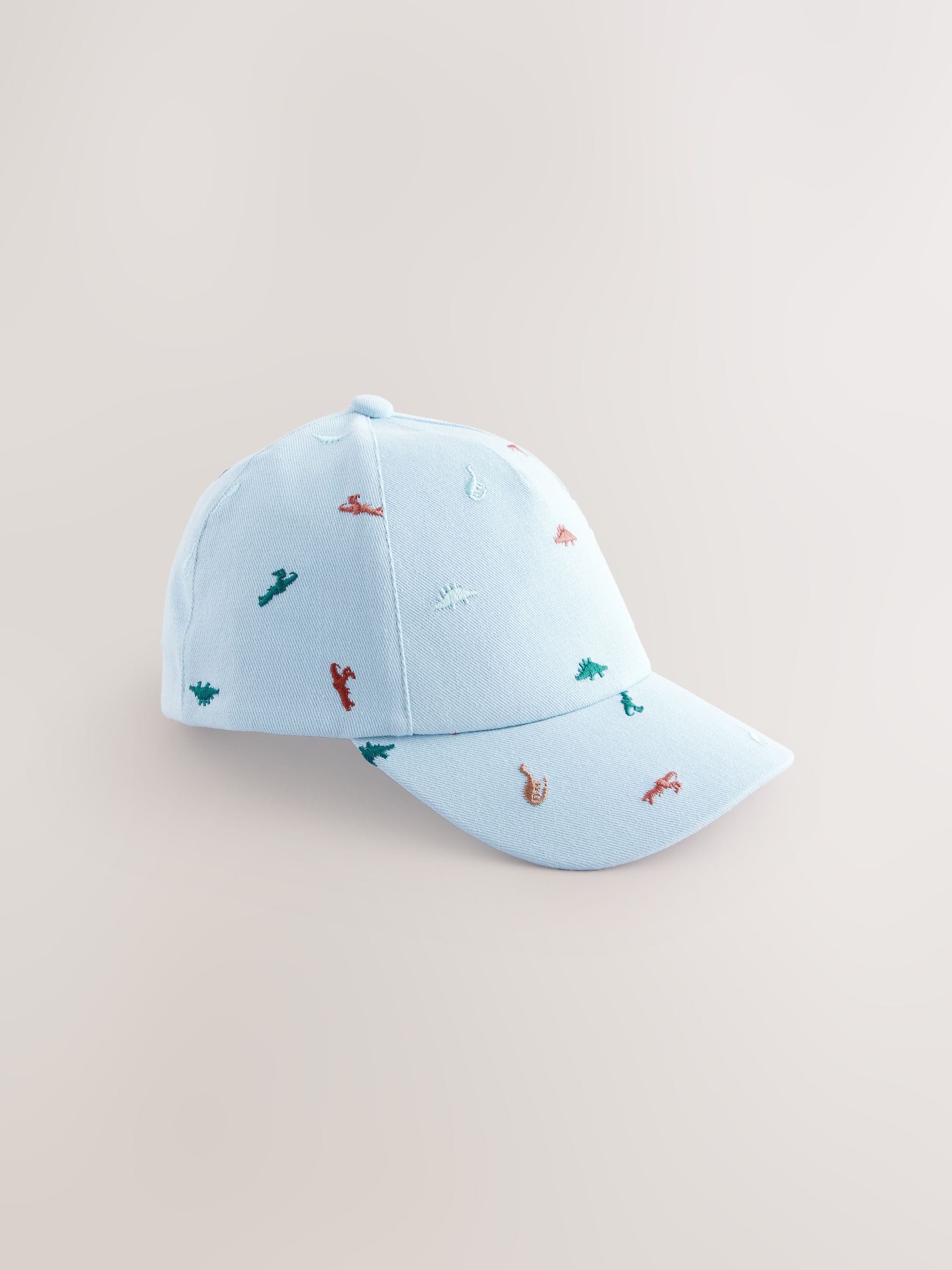 Dino embroidered baseball cap for children, 100% cotton (British brand)