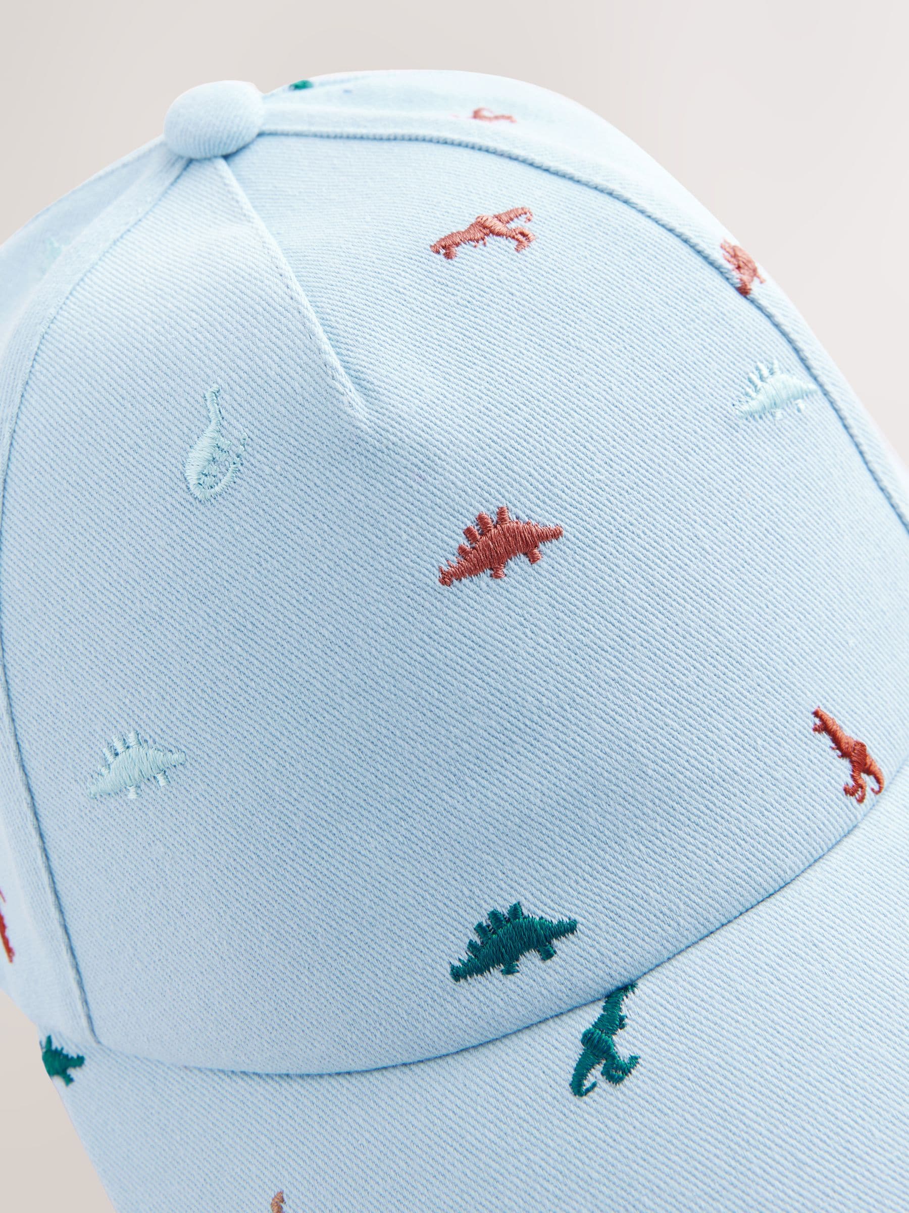 Dino embroidered baseball cap for children, 100% cotton (British brand)