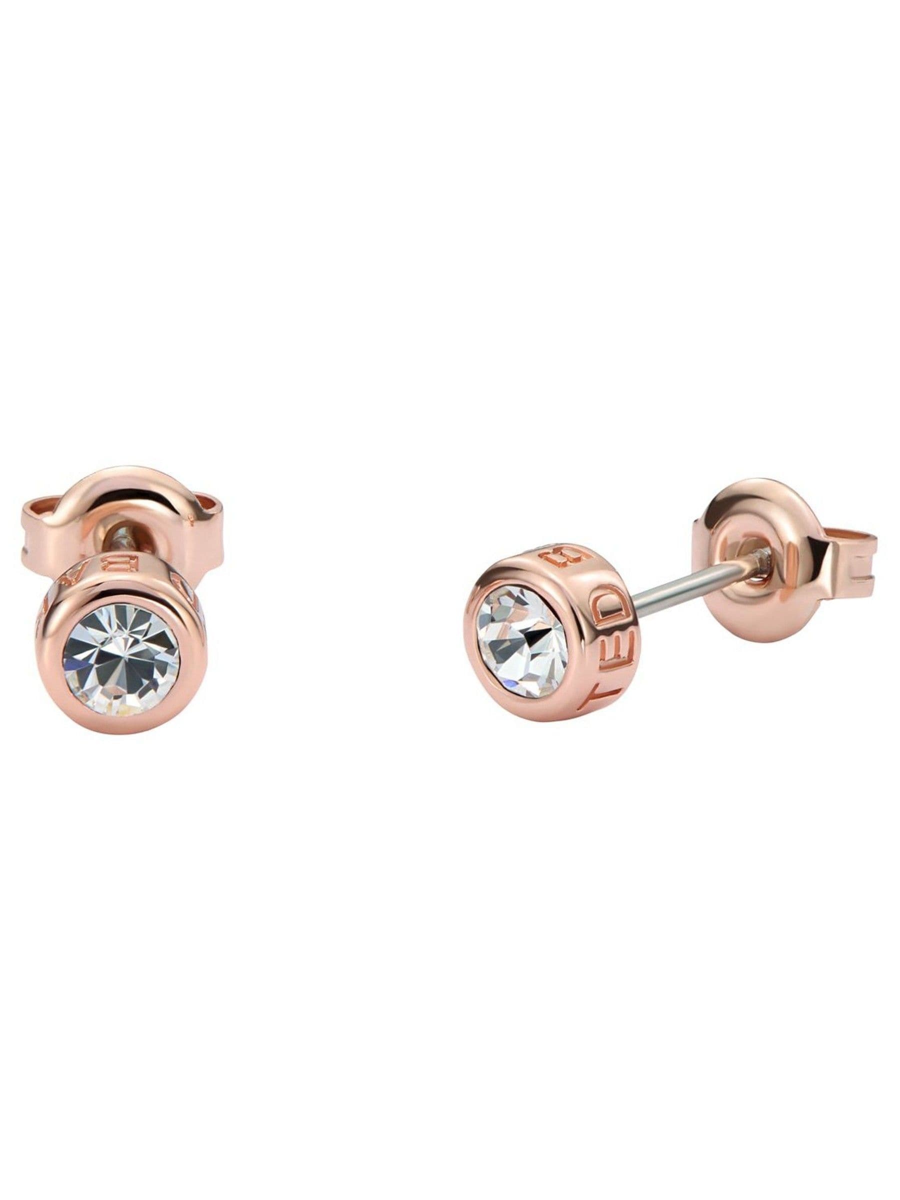 Ted Baker gold tone clear crystal stud earrings 0.4cm (British brand)
