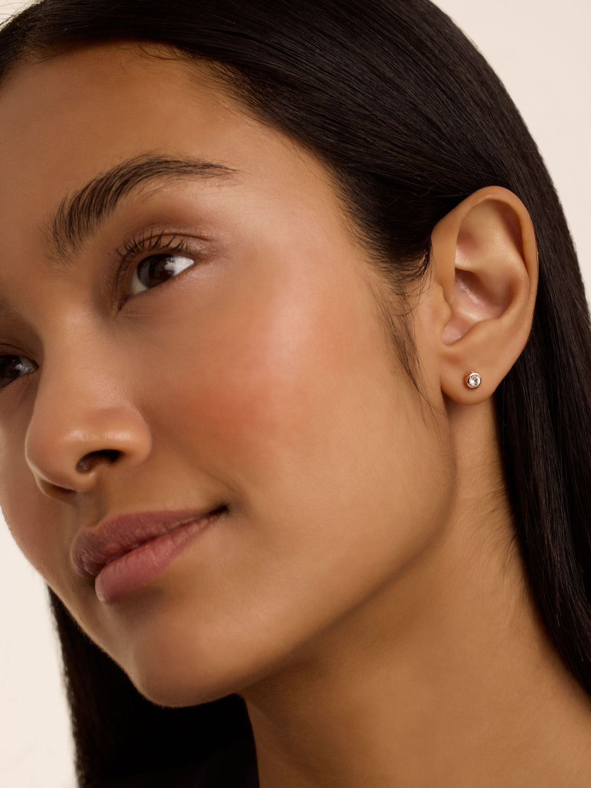 Ted Baker gold tone clear crystal stud earrings 0.4cm (British brand)