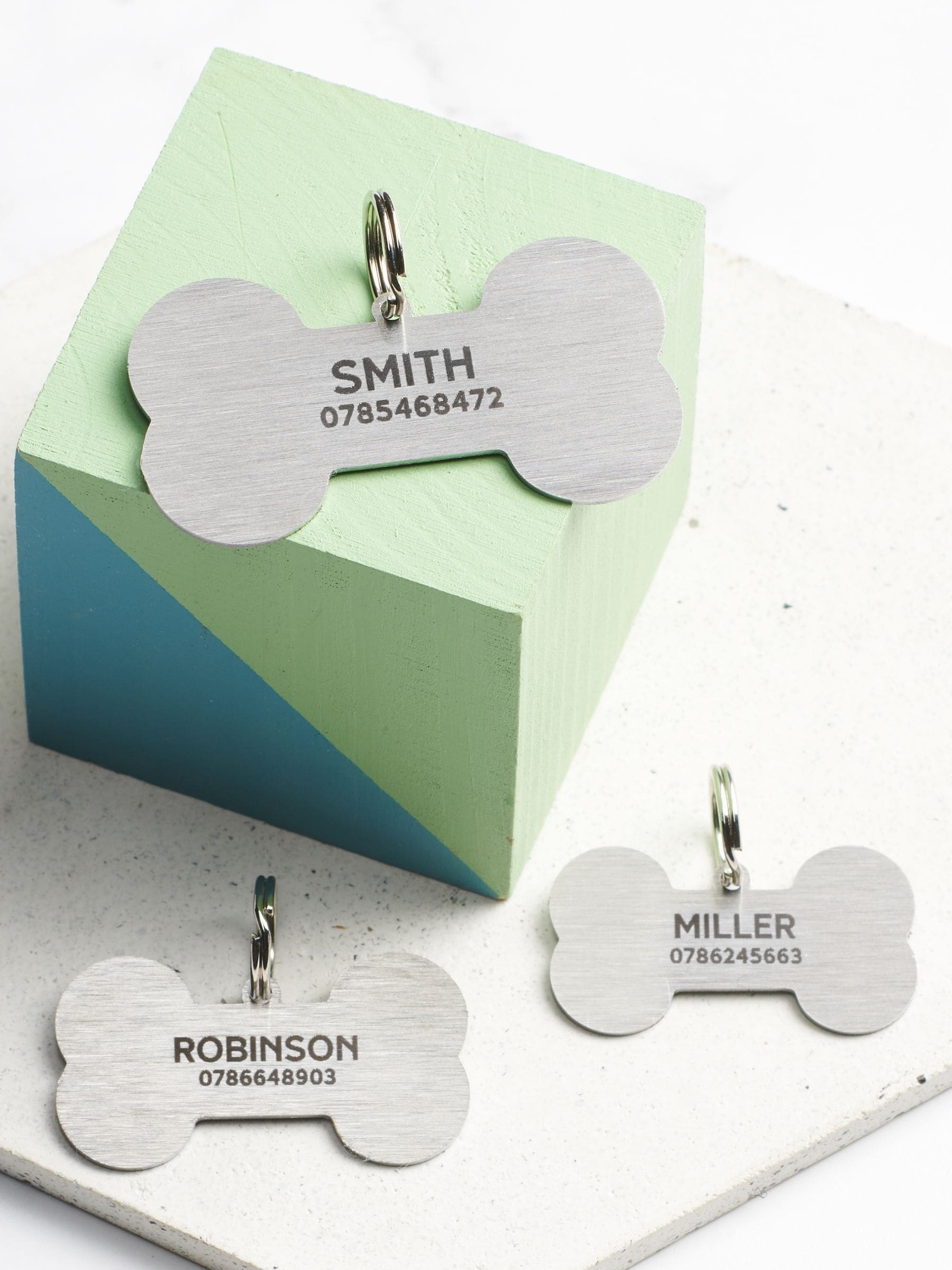 Oakdene personalised steel dog tag (British brand)