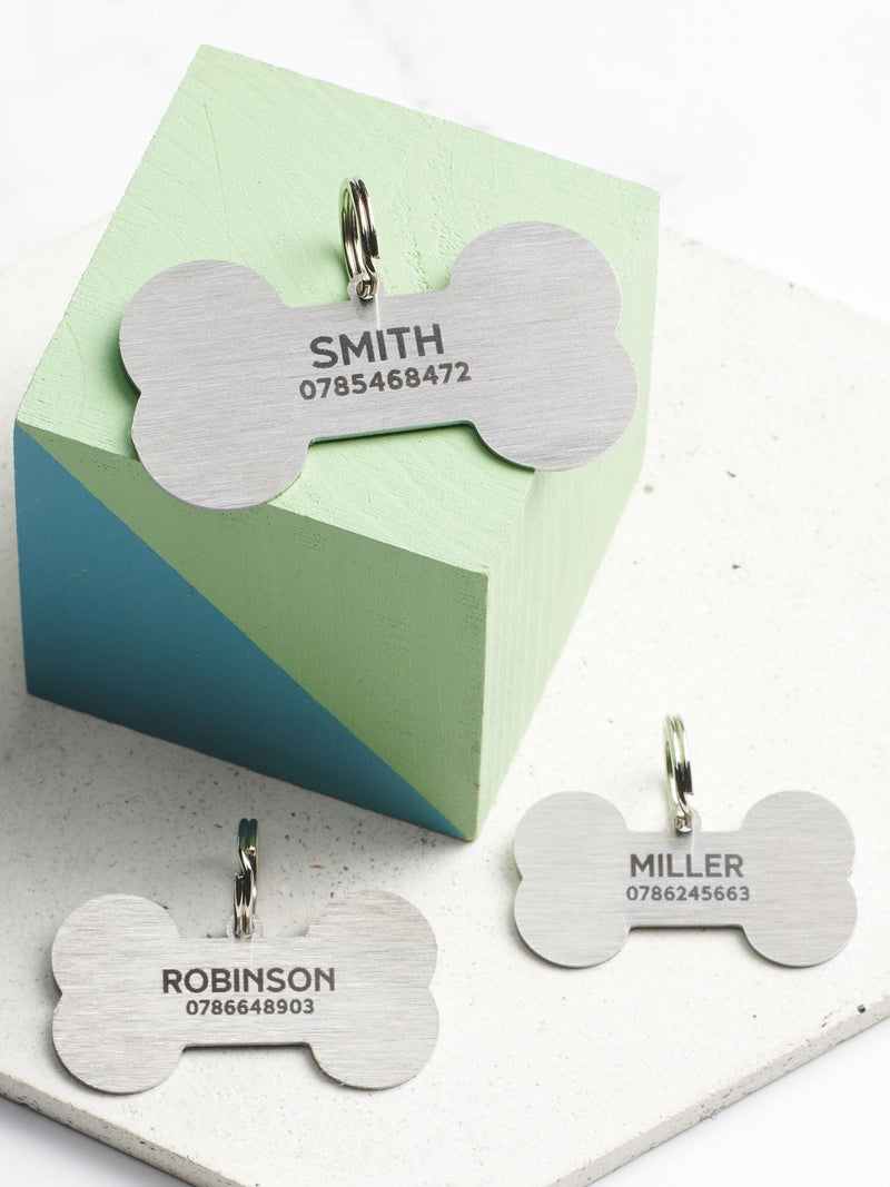 Oakdene personalised steel dog tag (British brand)