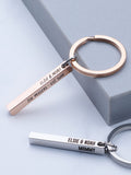 Oakdene personalised family bar keyring stainless steel (British brand)