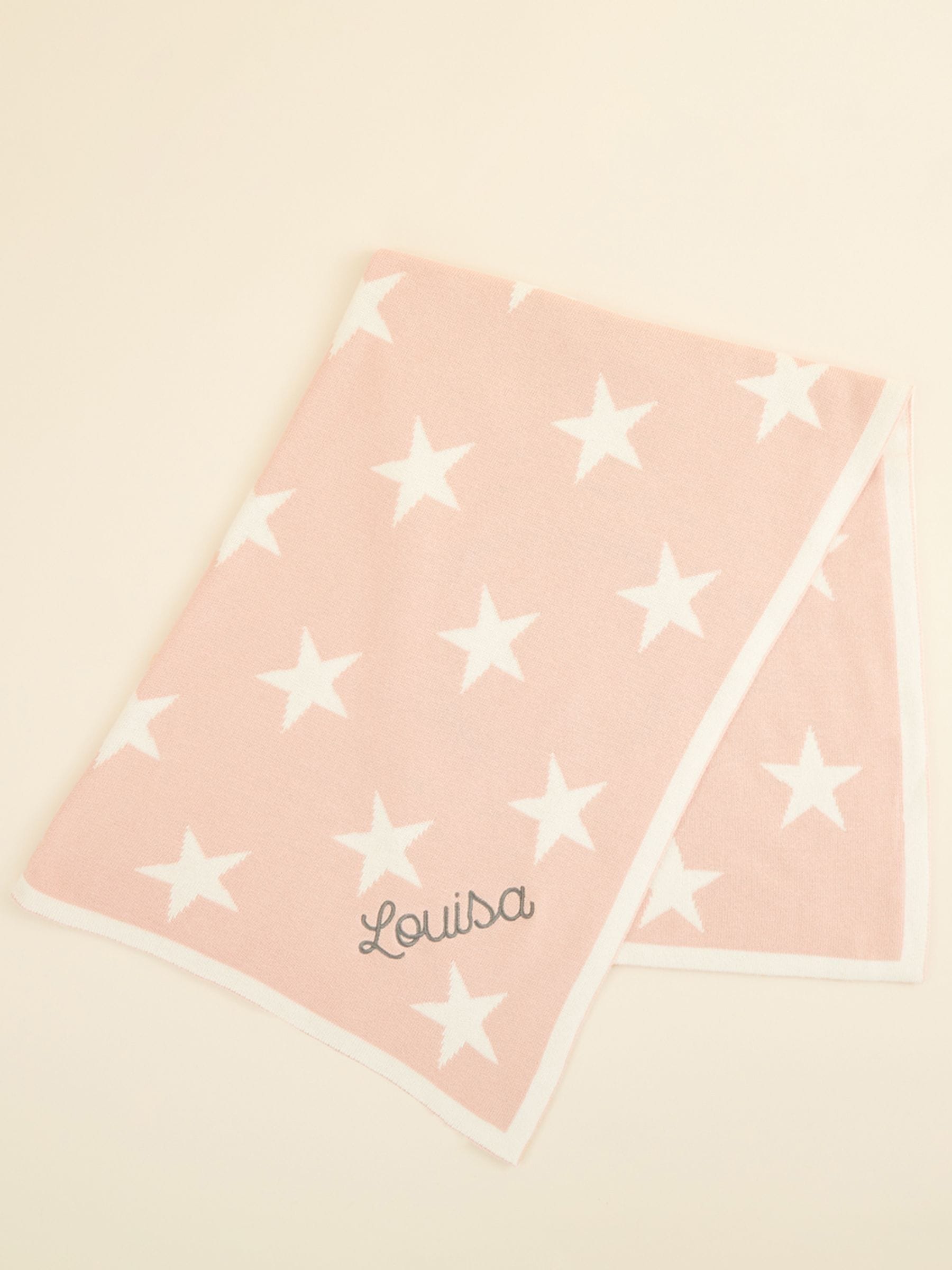My 1st Years pink star intarsia blanket 70x90cm, imported from the UK