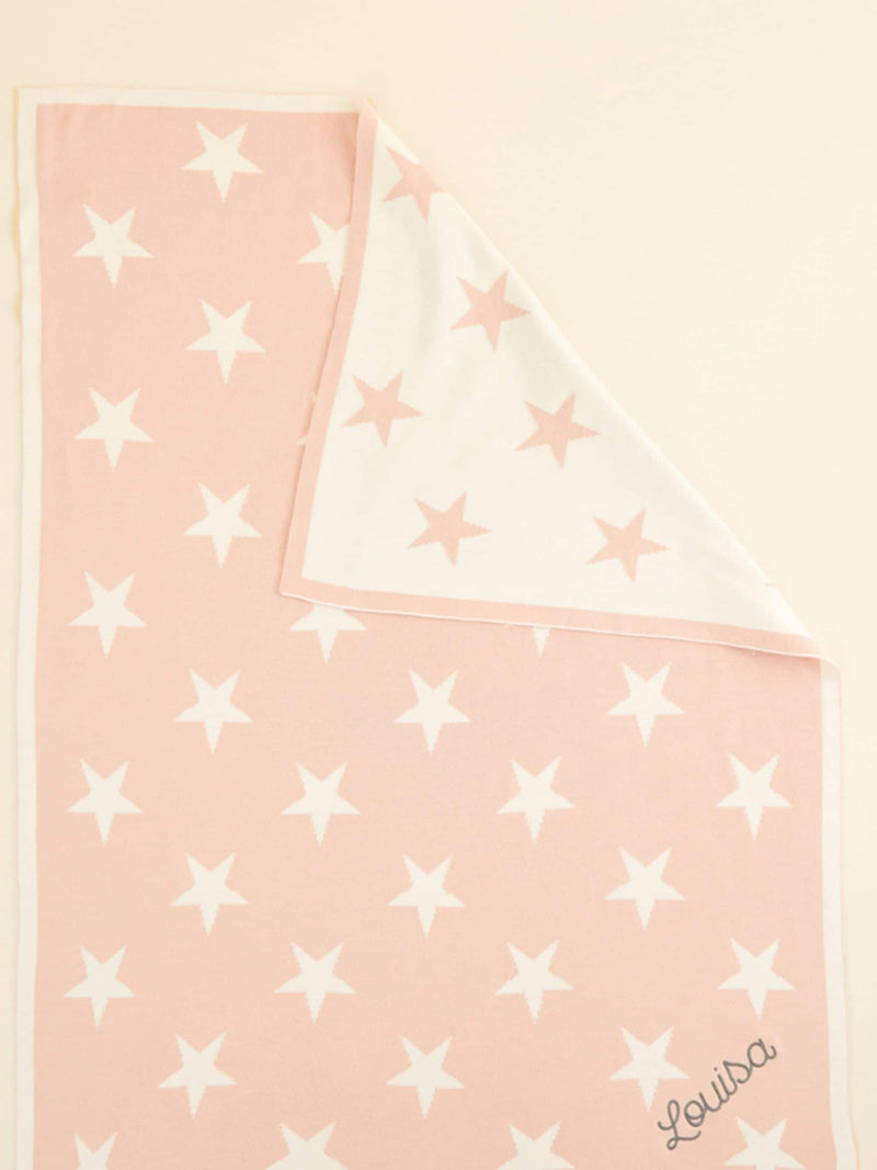 My 1st Years pink star intarsia blanket 70x90cm, imported from the UK