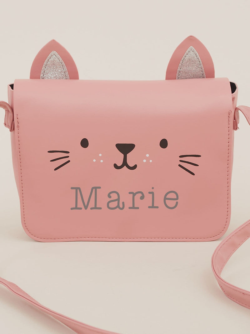 My 1st Years personalised pink cat handbag for toddlers (British brand)