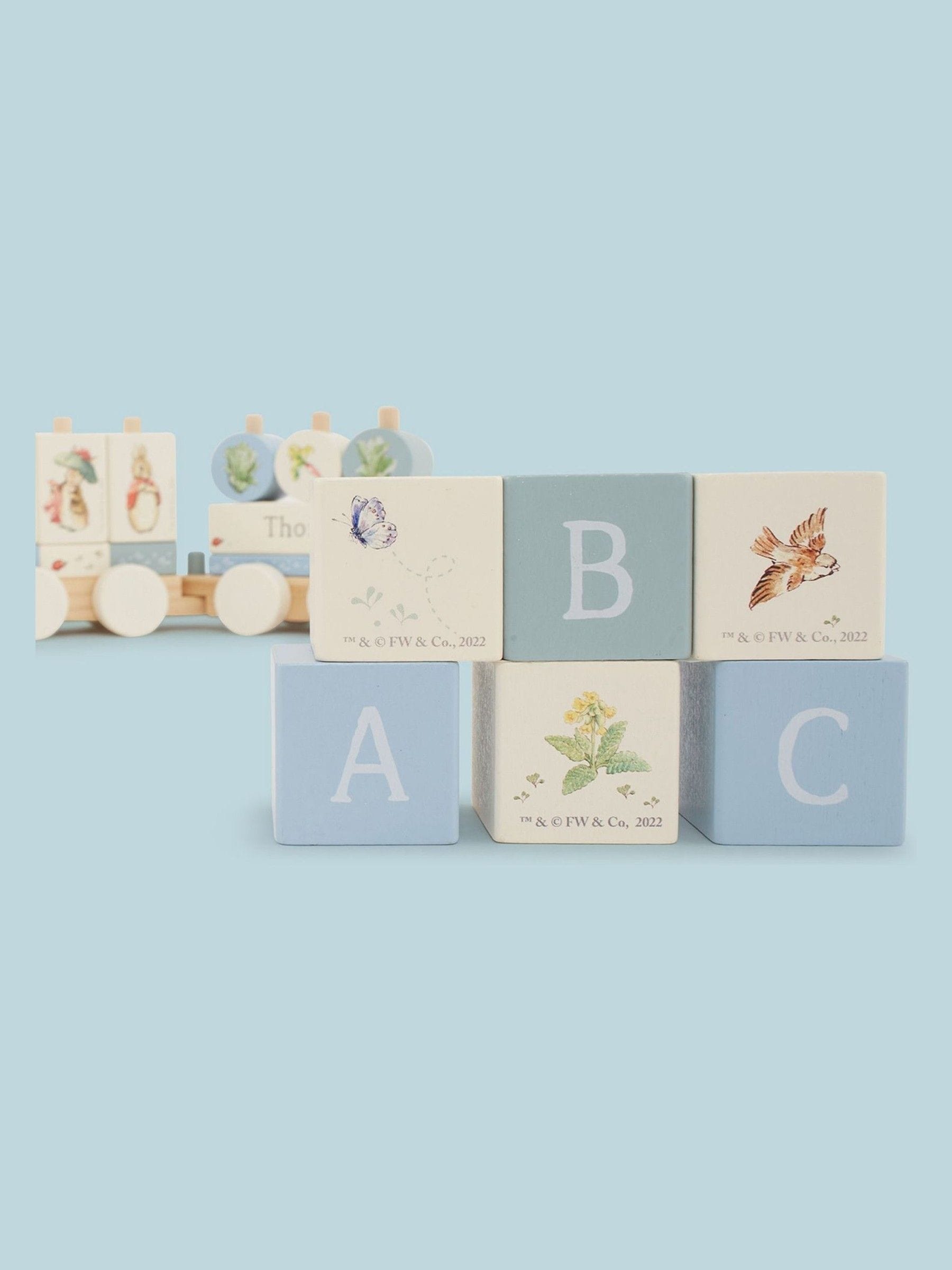 My 1st Years Peter Rabbit personalised pull along train, imported from the UK