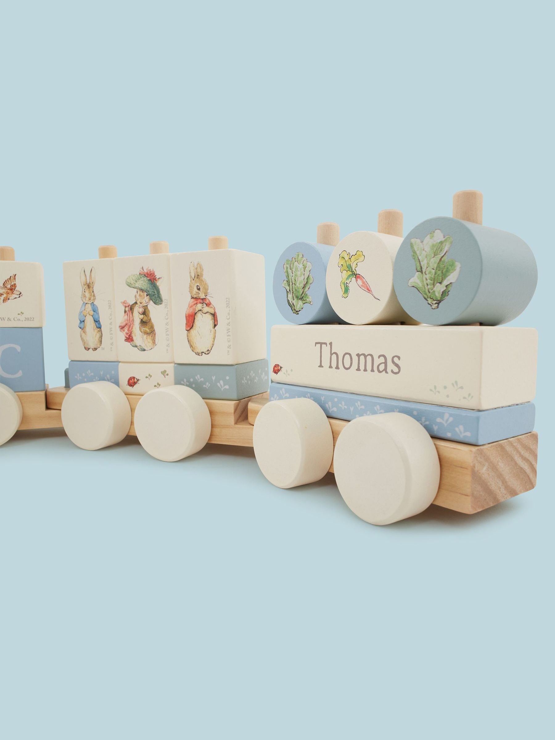 My 1st Years Peter Rabbit personalised pull along train, imported from the UK