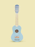 My 1st Years personalised blue wooden guitar 54cm, imported from the UK