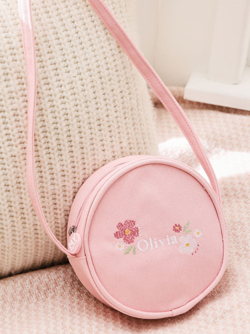 My 1st Years floral cross stitch handbag pink, imported from the UK