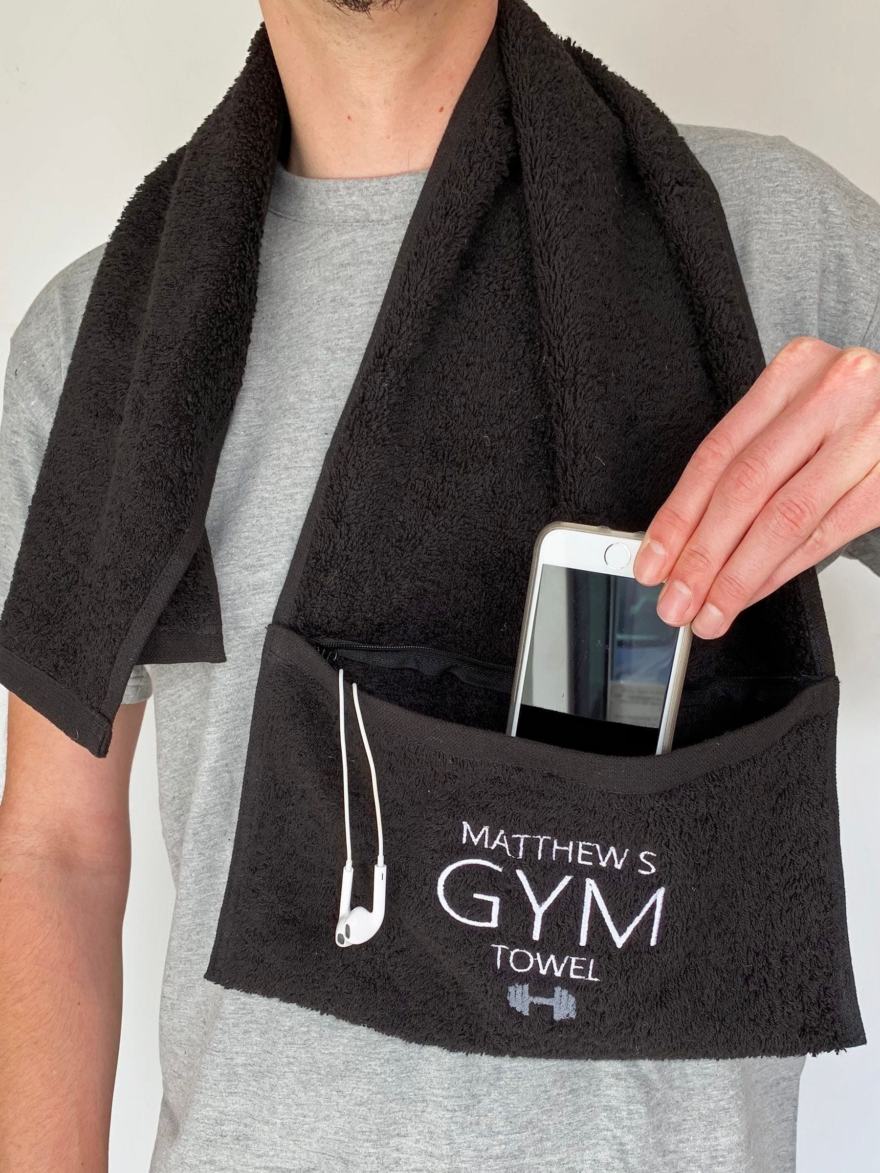 Solesmith personalised zip towel 100% cotton - British product