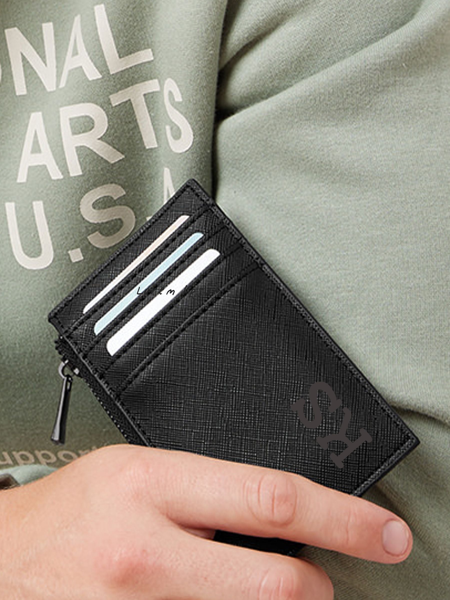 Solesmith personalised monogrammed card holder leather - British product