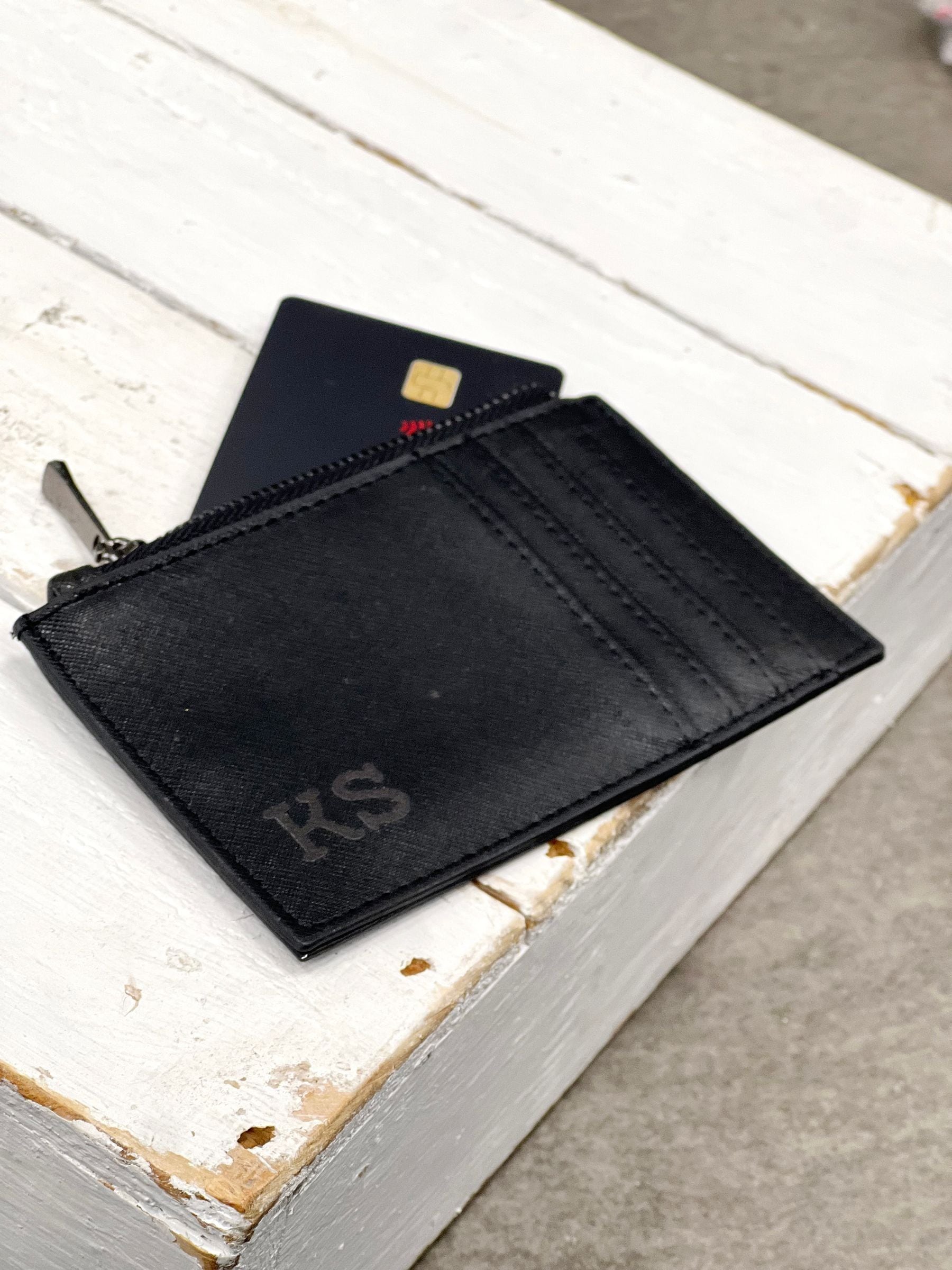 Solesmith personalised monogrammed card holder leather - British product