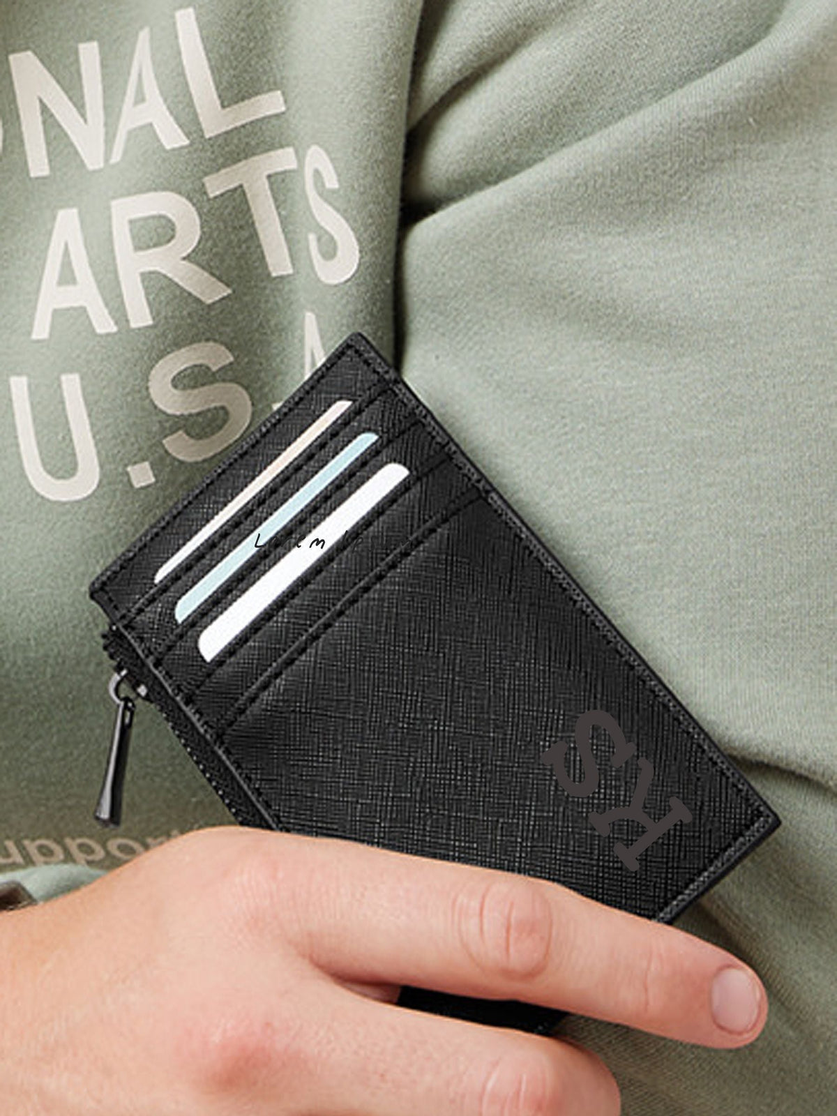 Solesmith personalised monogrammed card holder leather - British product