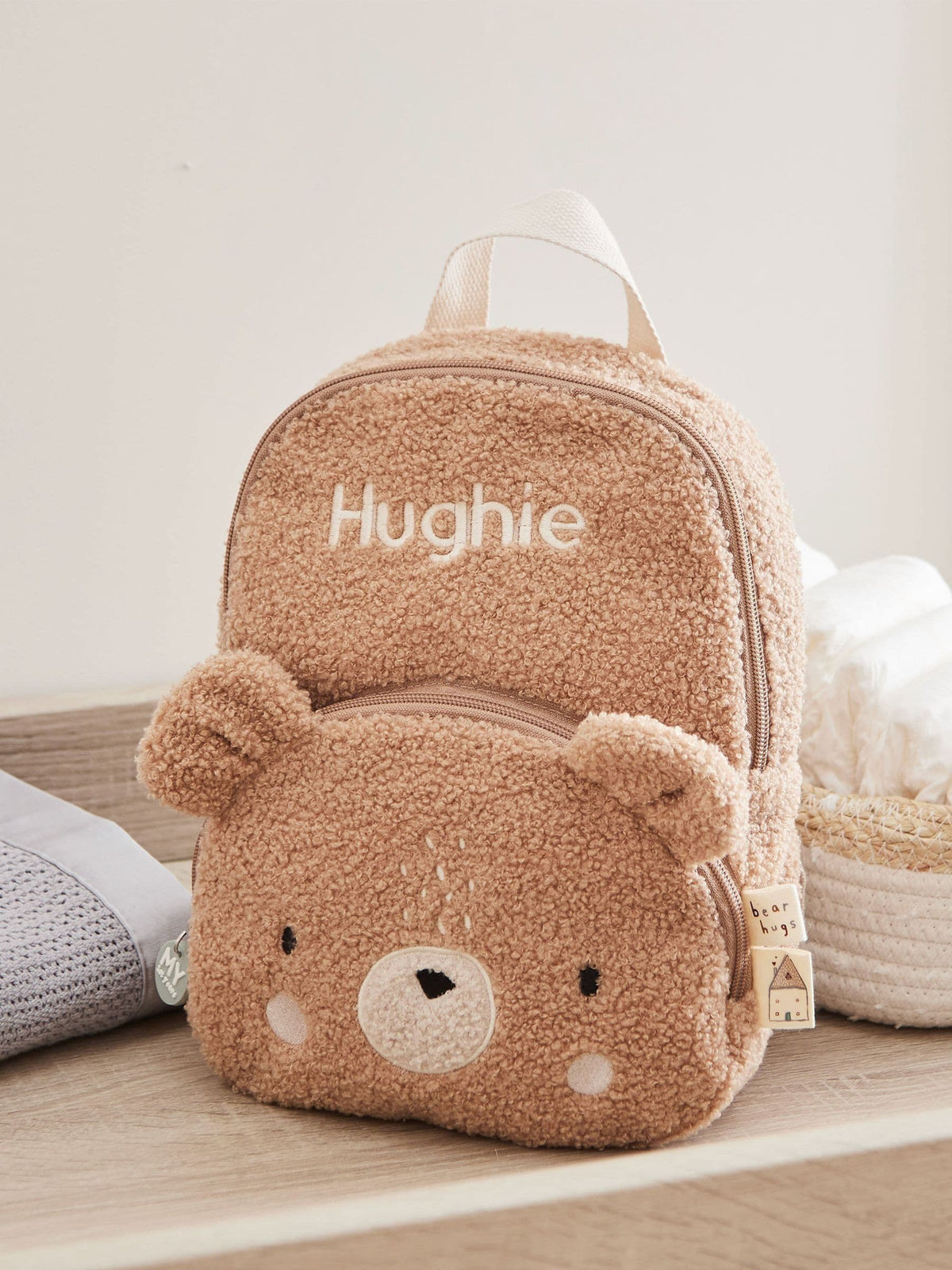 My 1st Years personalised fluffy bear mini backpack - British product