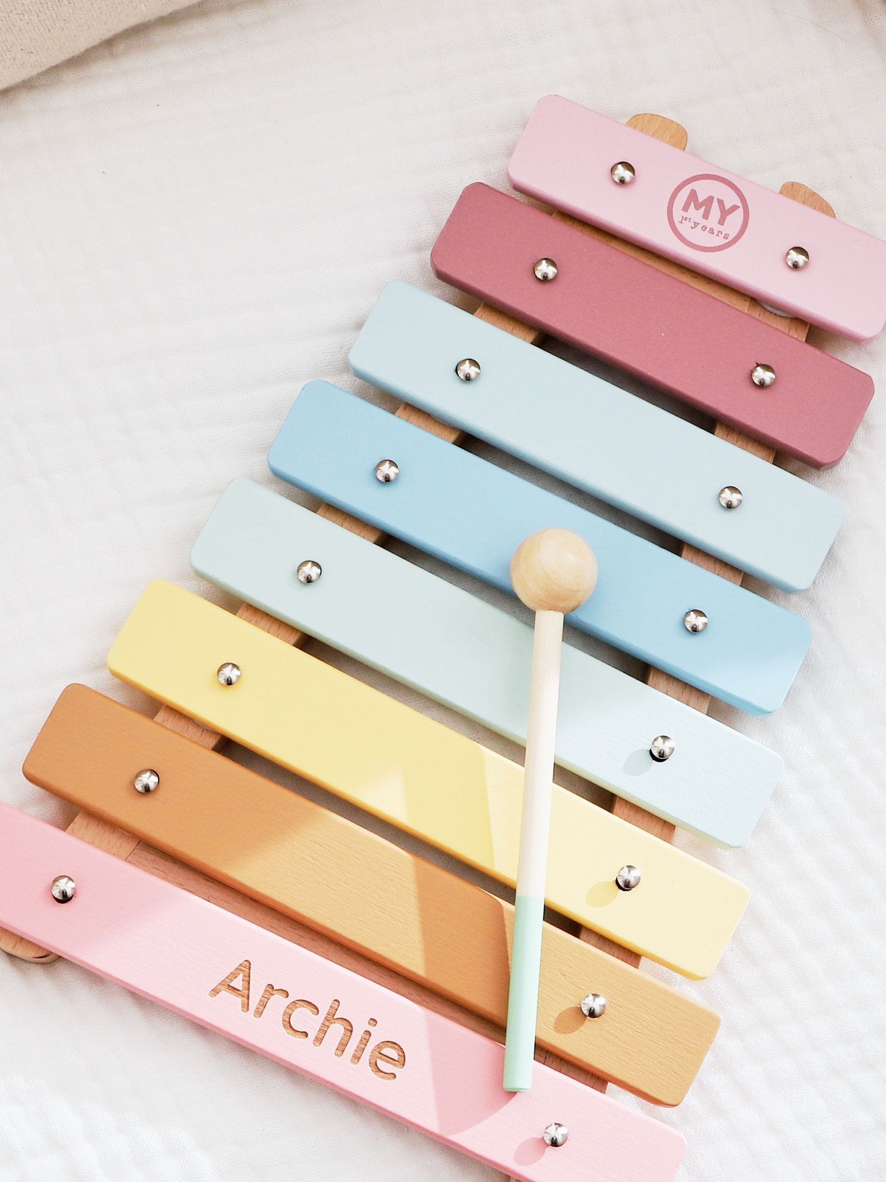 My 1st Years colourful wooden xylophone toy - British product