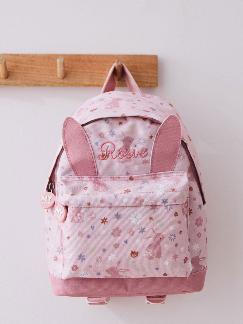 My 1st Years personalised bunny mini backpack pink - British product