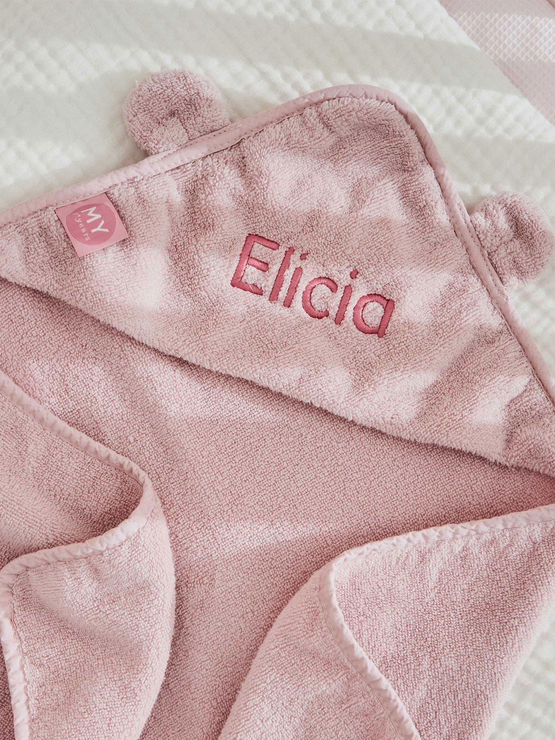 My 1st Years small personalised hooded towel 100% cotton, imported from the UK