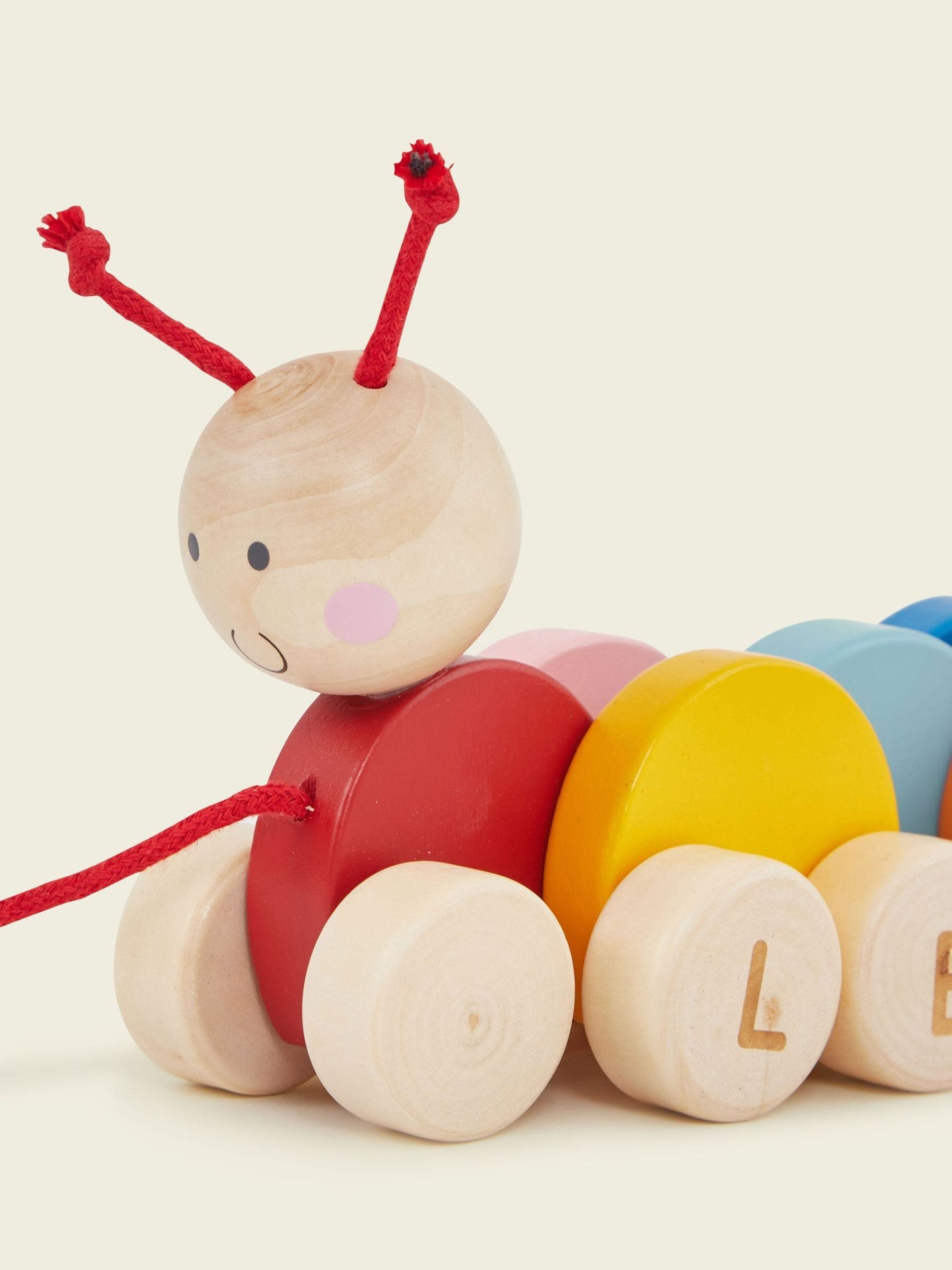 My 1st Years personalised pull along caterpillar wooden toy - British product