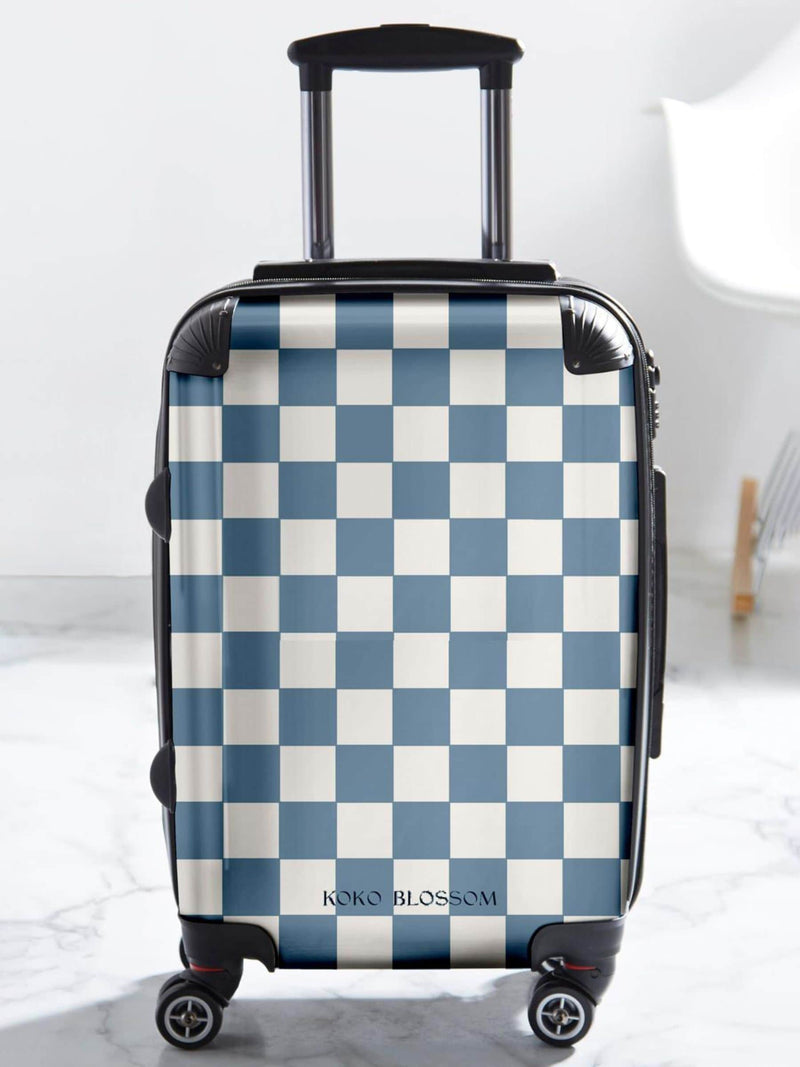 Koko Blossom checkerboard suitcase personalised with initials, UK version