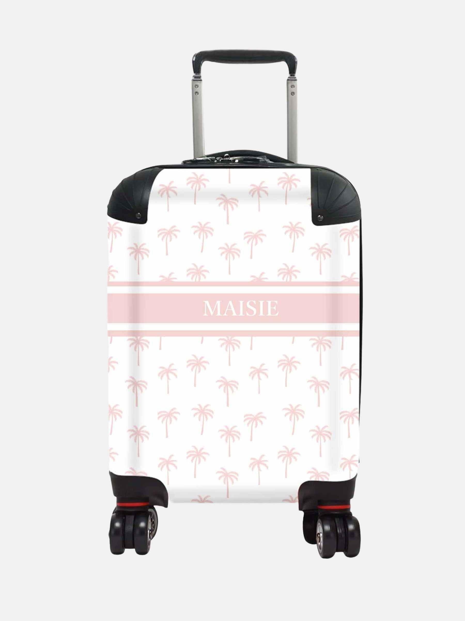 Koko Blossom personalised palm suitcase with custom name (British brand)