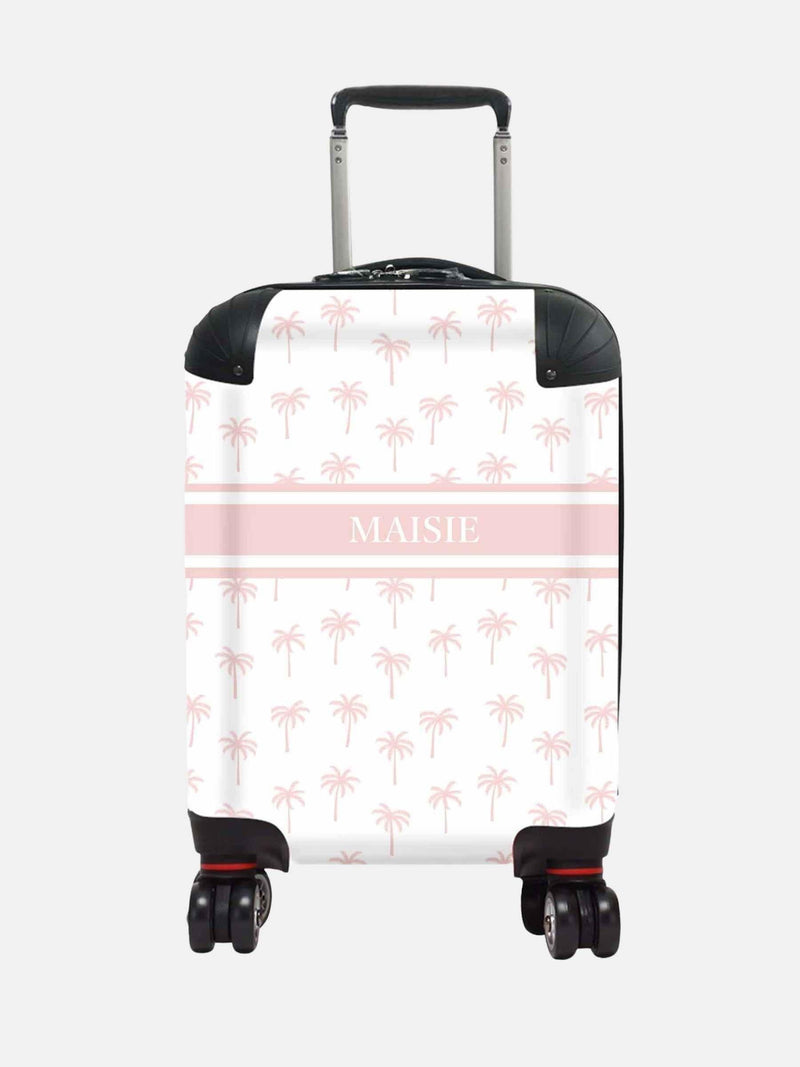 Koko Blossom personalised palm suitcase with custom name (British brand)