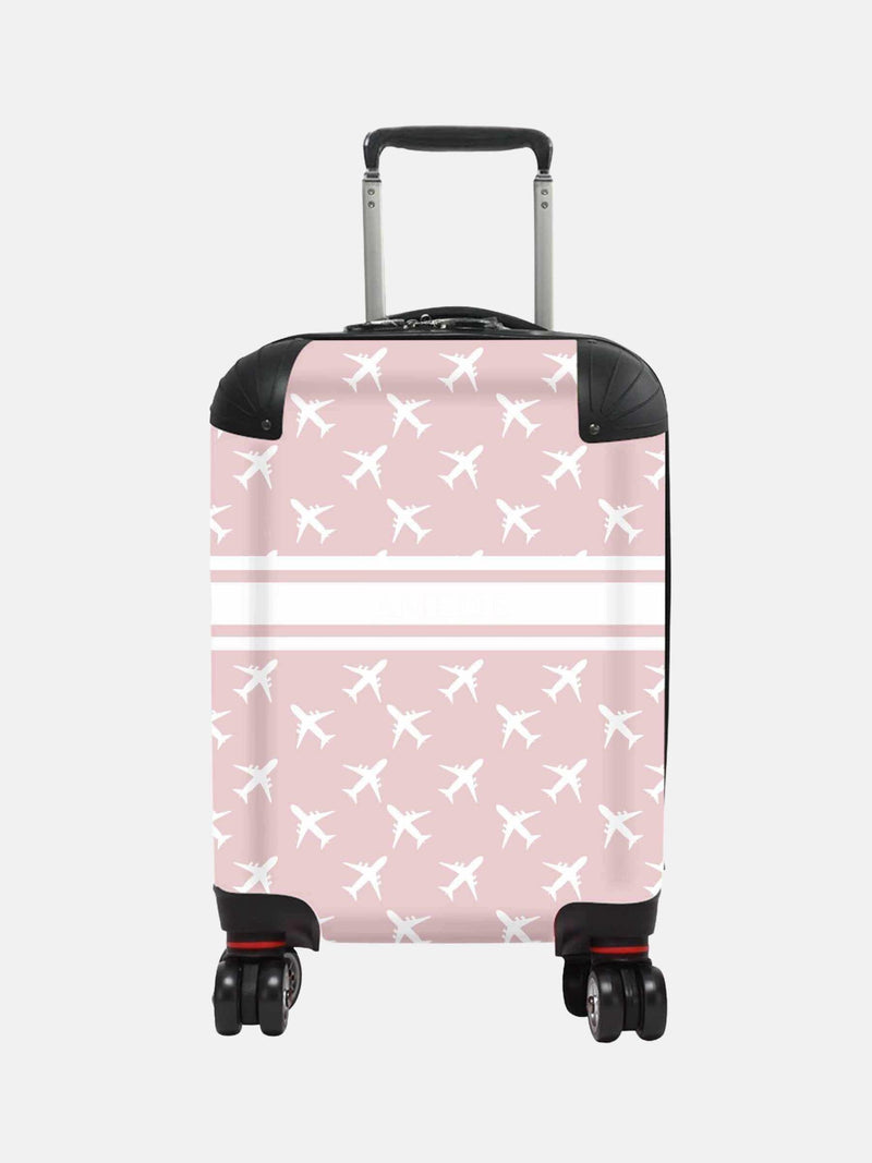 Koko Blossom pink personalised aeroplane suitcase for kids - British product