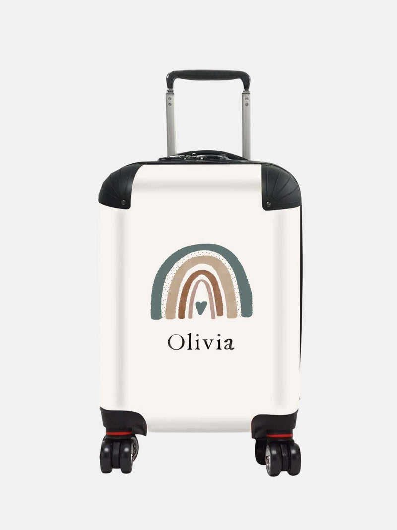 Koko Blossom personalised rainbow suitcase with custom name (British brand)