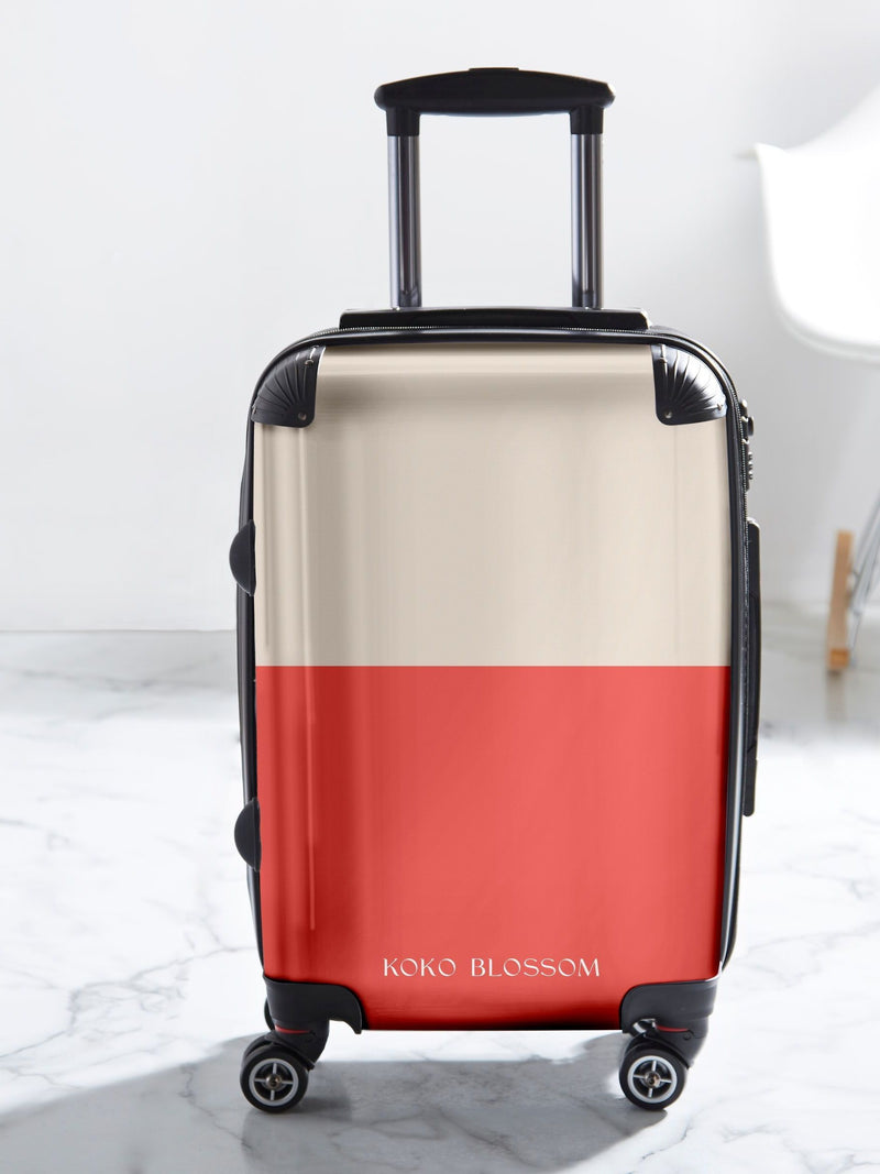 Koko Blossom Red Watermelon Vanilla Colourblock Personalised Suitcase - British product