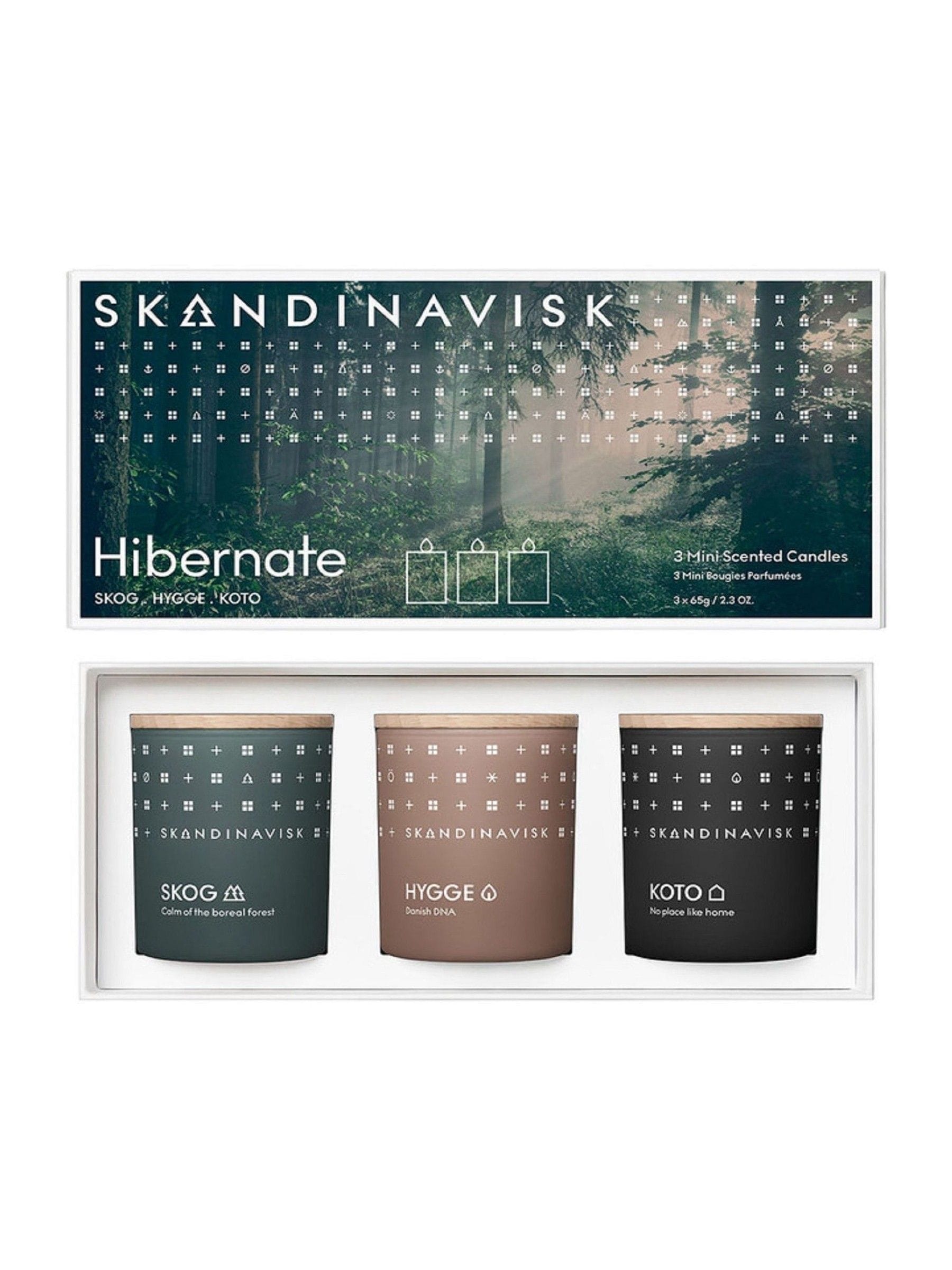Skandinavisk Hibernate mini candle gift set 65g x 3 - British product
