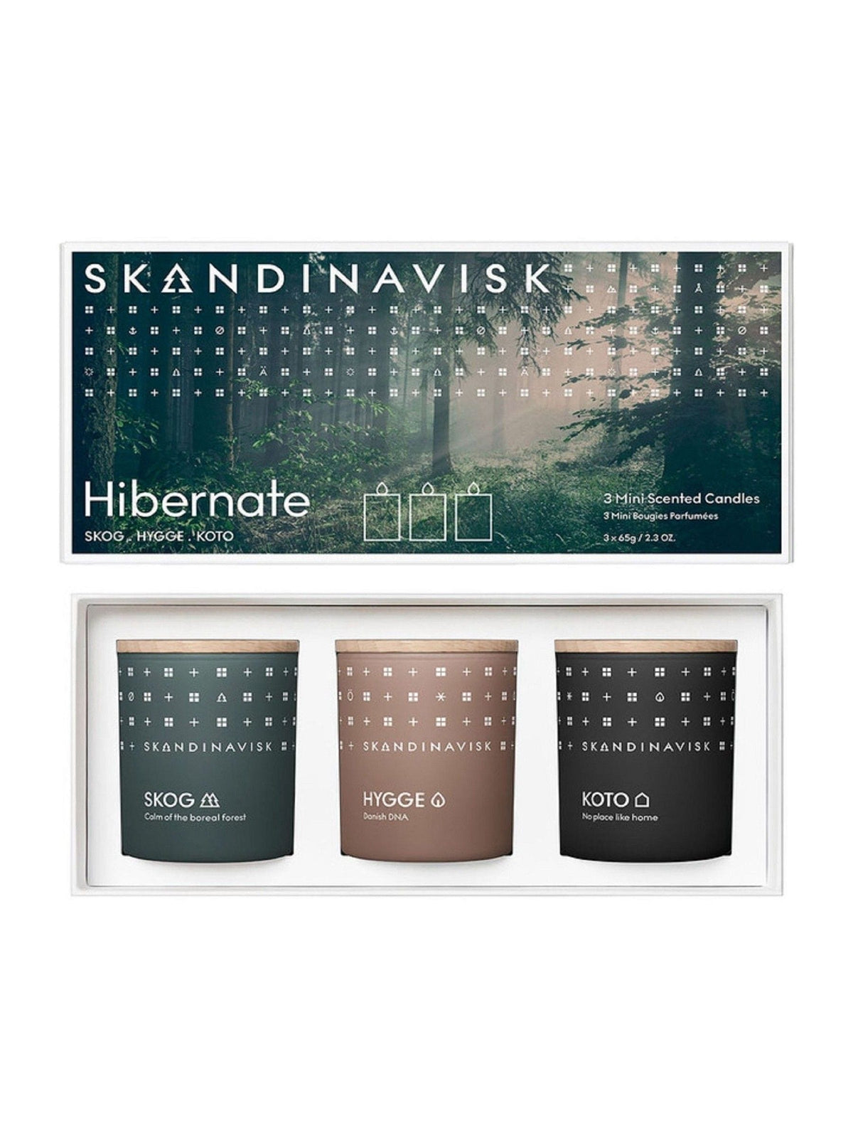 Skandinavisk Hibernate mini candle gift set 65g x 3 - British product
