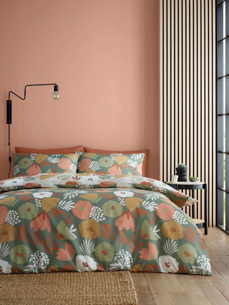 Fusion Green Yasmin Easycare duvet cover set - British product
